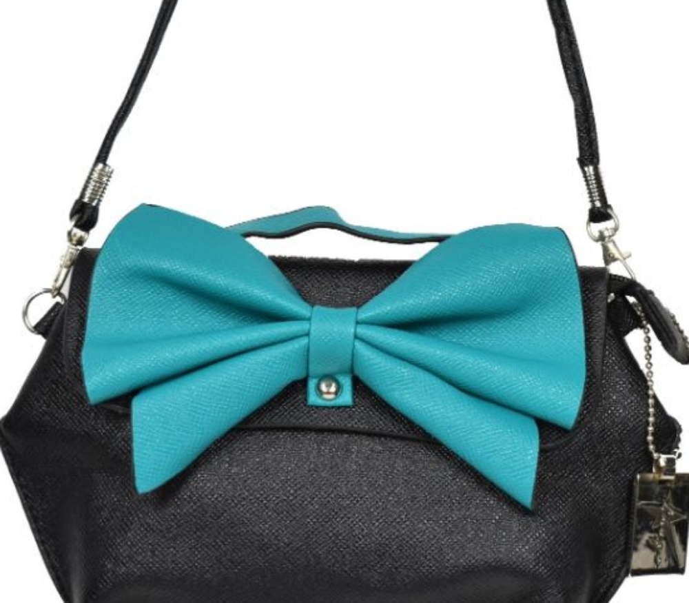 Turquoise Bow Shoulder Purse
